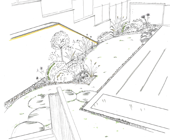 Disegno preparatorio progetto 'Giardino dalle Simmetrie verdi'